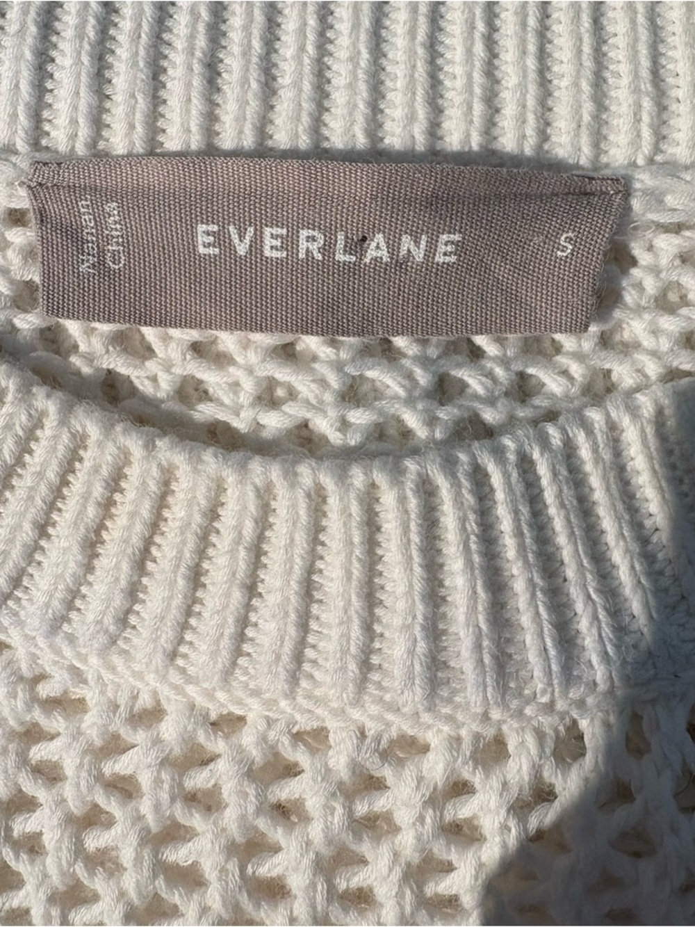 Everlane The Mesh Soft Cotton Crew in White S - Picture 12 of 13